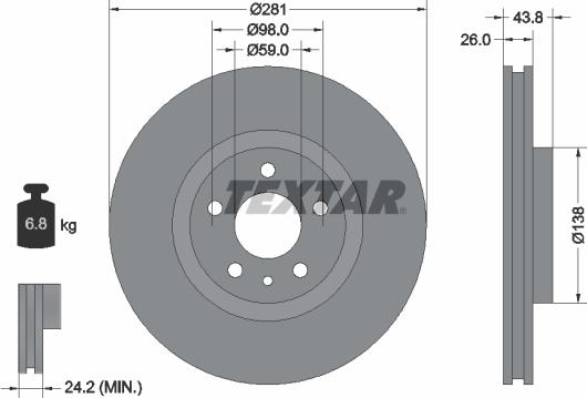 Textar 92261403 - Disque de frein cwaw.fr