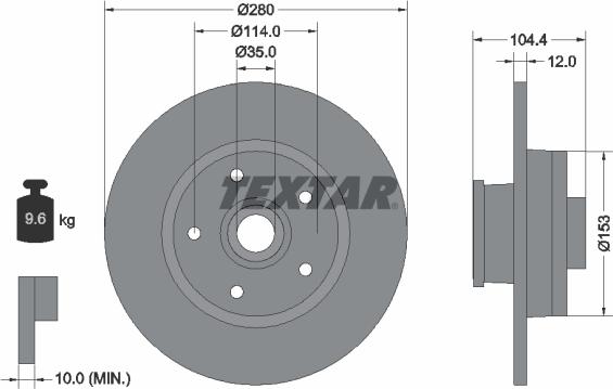 Textar 92268903 - Disque de frein cwaw.fr