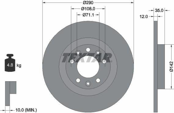 Textar 92267303 - Disque de frein cwaw.fr