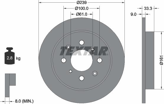 Textar 92204000 - Disque de frein cwaw.fr