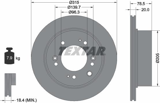 Textar 92205000 - Disque de frein cwaw.fr