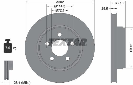 Textar 92203303 - Disque de frein cwaw.fr