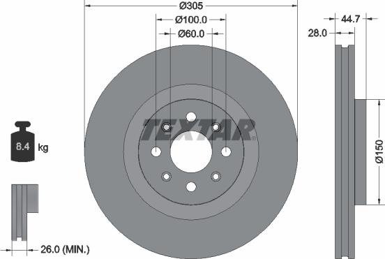 Textar 92202203 - Disque de frein cwaw.fr