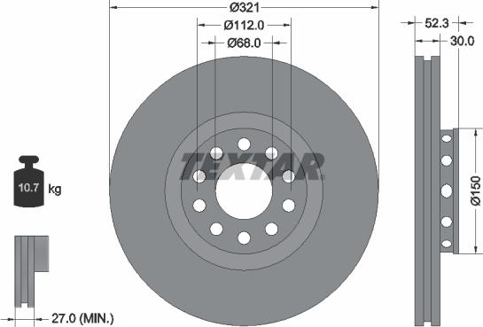 Textar 92207405 - Disque de frein cwaw.fr