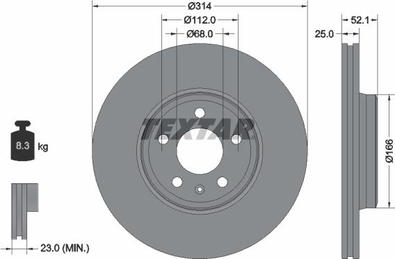 Textar 92282905 - Disque de frein cwaw.fr