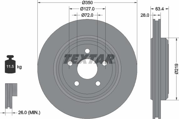 Textar 92282003 - Disque de frein cwaw.fr