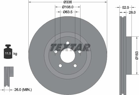 Textar 92282305 - Disque de frein cwaw.fr