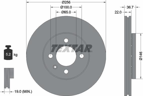 Textar 92287003 - Disque de frein cwaw.fr