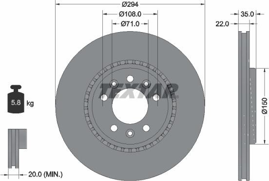 Textar 92287103 - Disque de frein cwaw.fr