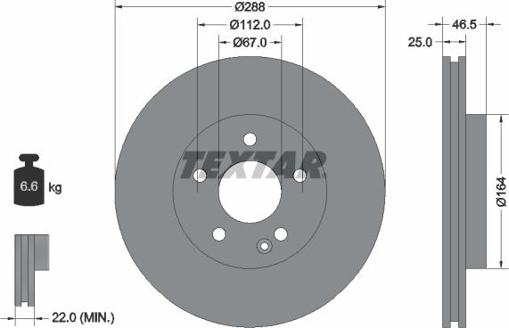 Textar 92287705 - Disque de frein cwaw.fr