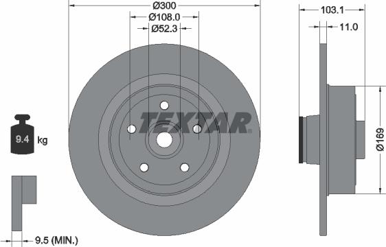 Textar 92239600 - Disque de frein cwaw.fr