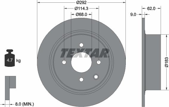 Textar 92234303 - Disque de frein cwaw.fr