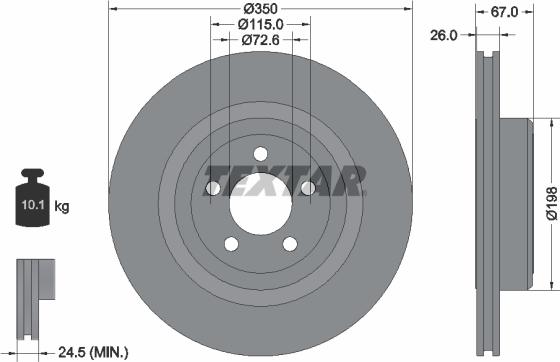 Textar 92235503 - Disque de frein cwaw.fr