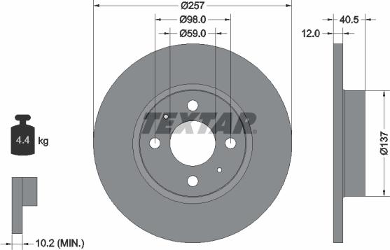 Textar 92236703 - Disque de frein cwaw.fr