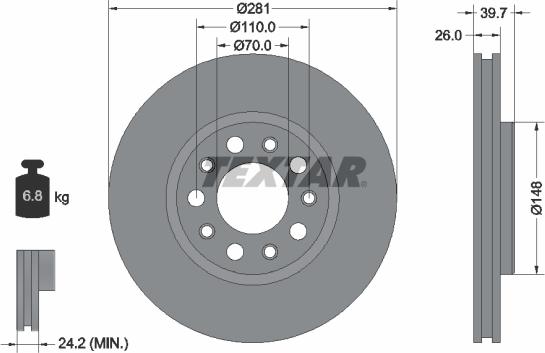 Textar 92230103 - Disque de frein cwaw.fr