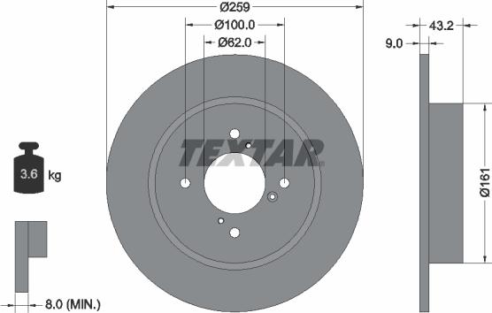 Textar 92231403 - Disque de frein cwaw.fr