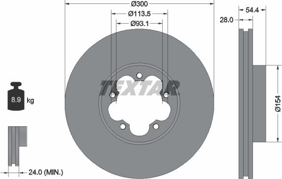 Textar 92231500 - Disque de frein cwaw.fr