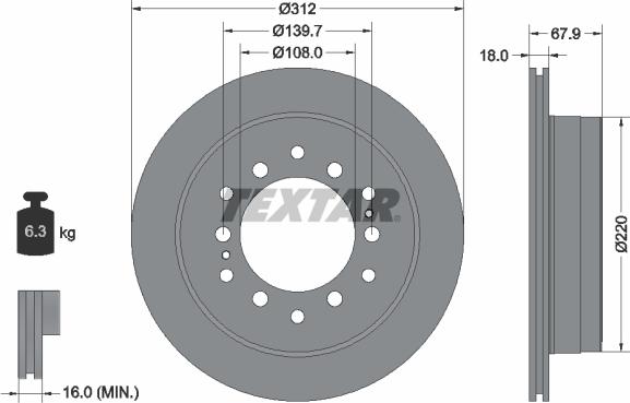 Textar 92231003 - Disque de frein cwaw.fr