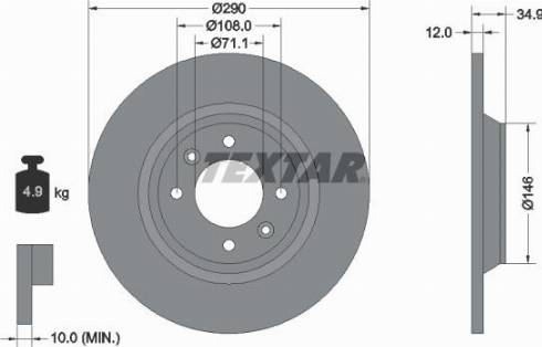 Textar 92231300 - Disque de frein cwaw.fr