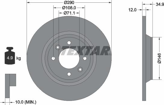 Textar 92231303 - Disque de frein cwaw.fr