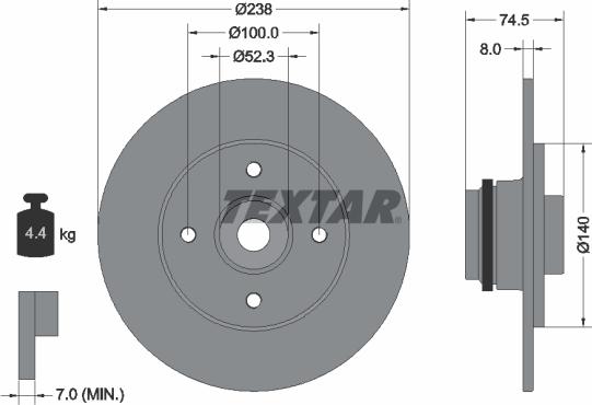 Textar 92231700 - Disque de frein cwaw.fr