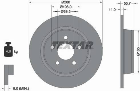 Textar 92238900 - Disque de frein cwaw.fr