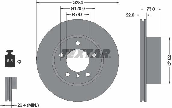 Textar 92238403 - Disque de frein cwaw.fr