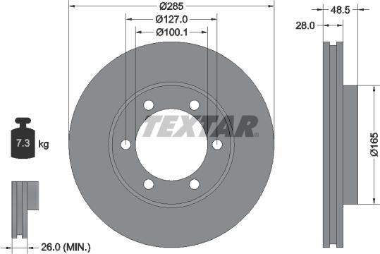 Textar 92238100 - Disque de frein cwaw.fr