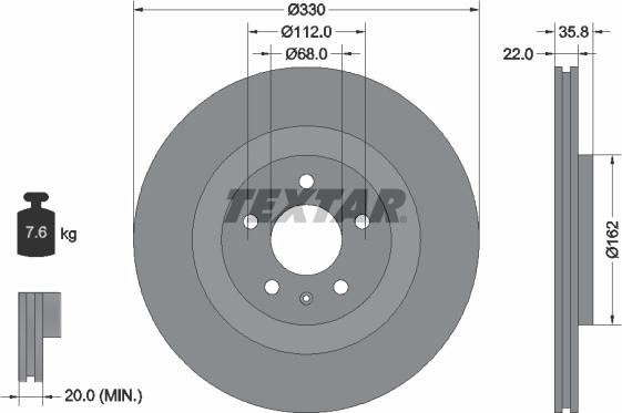 Textar 92238305 - Disque de frein cwaw.fr