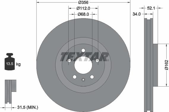 Textar 92238205 - Disque de frein cwaw.fr