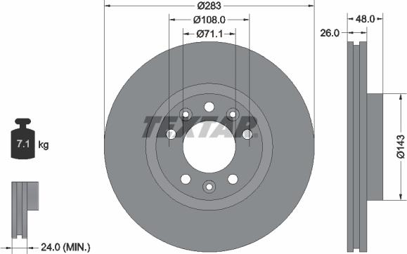 Textar 92232503 - Disque de frein cwaw.fr