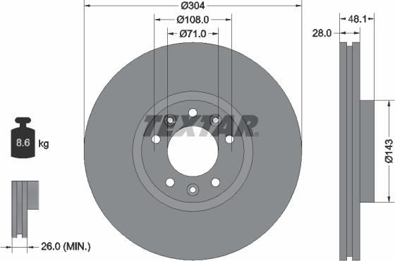 Textar 92232303 - Disque de frein cwaw.fr