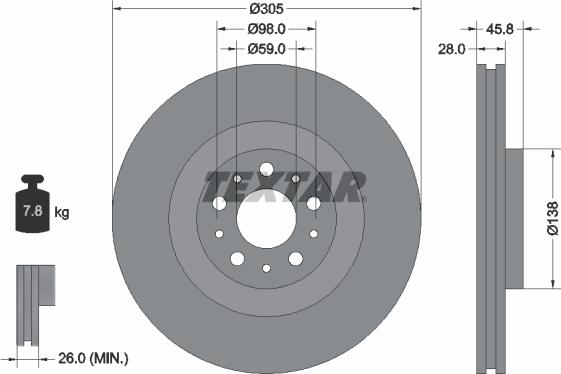 Textar 92237600 - Disque de frein cwaw.fr