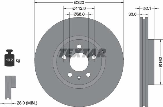 Textar 92229303 - Disque de frein cwaw.fr