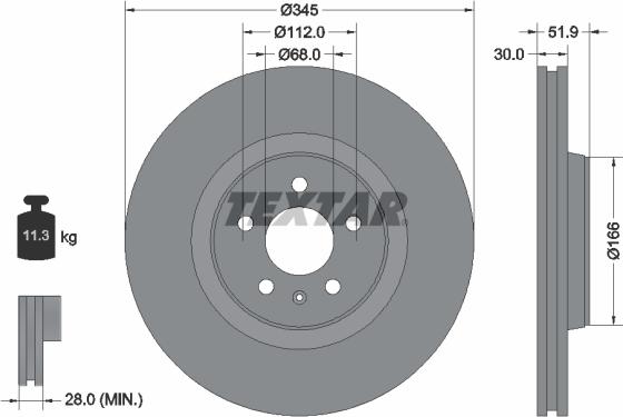 Textar 92229205 - Disque de frein cwaw.fr