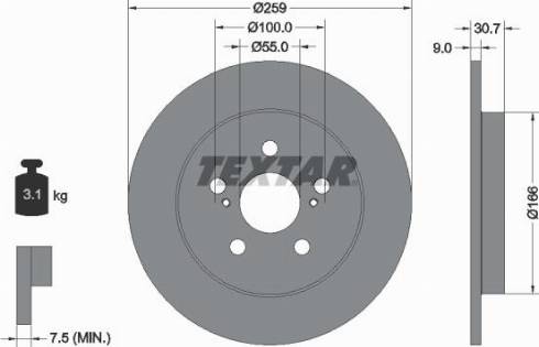 Textar 92224000 - Disque de frein cwaw.fr