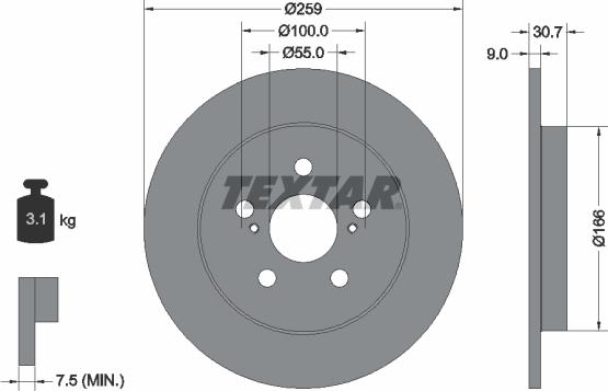 Textar 92224003 - Disque de frein cwaw.fr