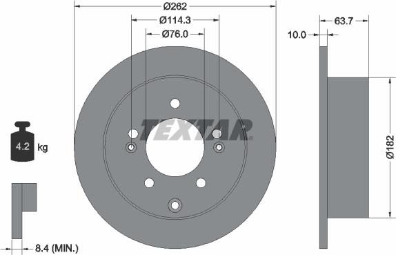 Textar 92226003 - Disque de frein cwaw.fr