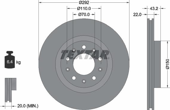 Textar 92221100 - Disque de frein cwaw.fr