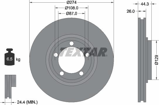 Textar 92221800 - Disque de frein cwaw.fr