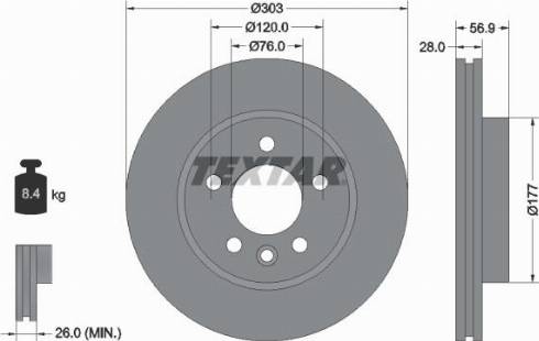 Textar 92228900 - Disque de frein cwaw.fr