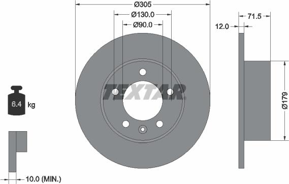 Textar 92228700 - Disque de frein cwaw.fr