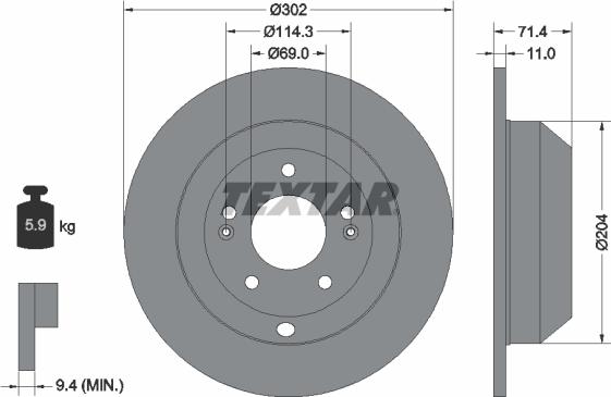 Textar 92223403 - Disque de frein cwaw.fr