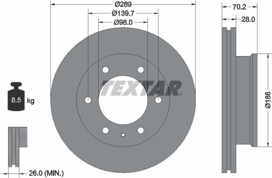 Textar 92223000 - Disque de frein cwaw.fr