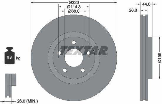 Textar 92222000 - Disque de frein cwaw.fr