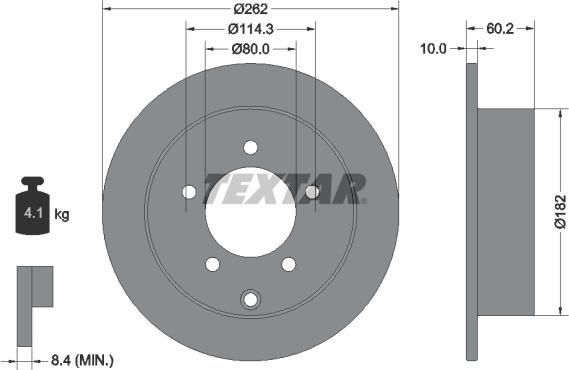 Textar 92227400 - Disque de frein cwaw.fr