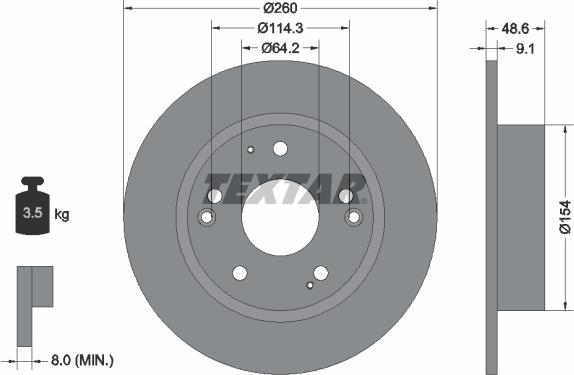 Textar 92227603 - Disque de frein cwaw.fr