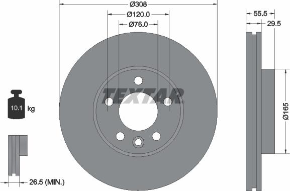 Textar 92279505 - Disque de frein cwaw.fr