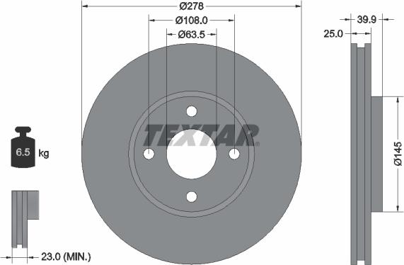 Textar 92279003 - Disque de frein cwaw.fr