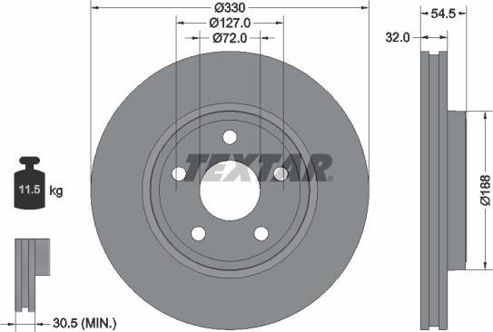 Textar 92274803 - Disque de frein cwaw.fr